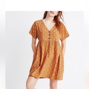 Madewell | Button-Front Babydoll Dress in Americana Floral XL